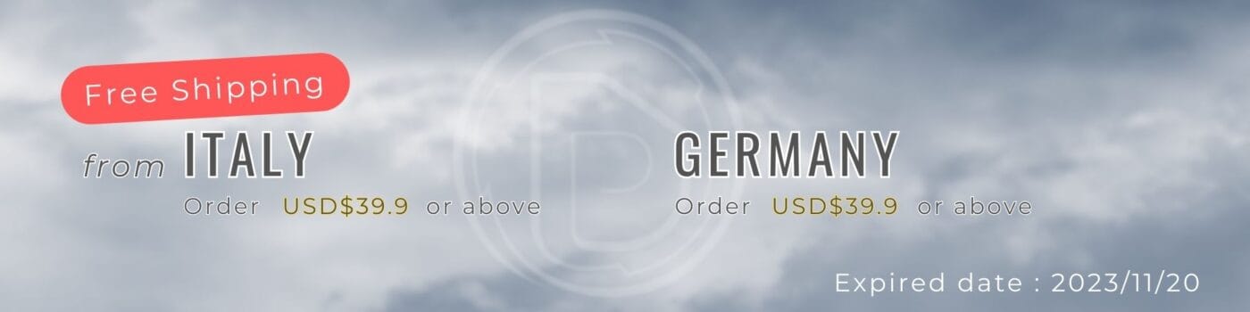 Free shipping for Italy and Germany