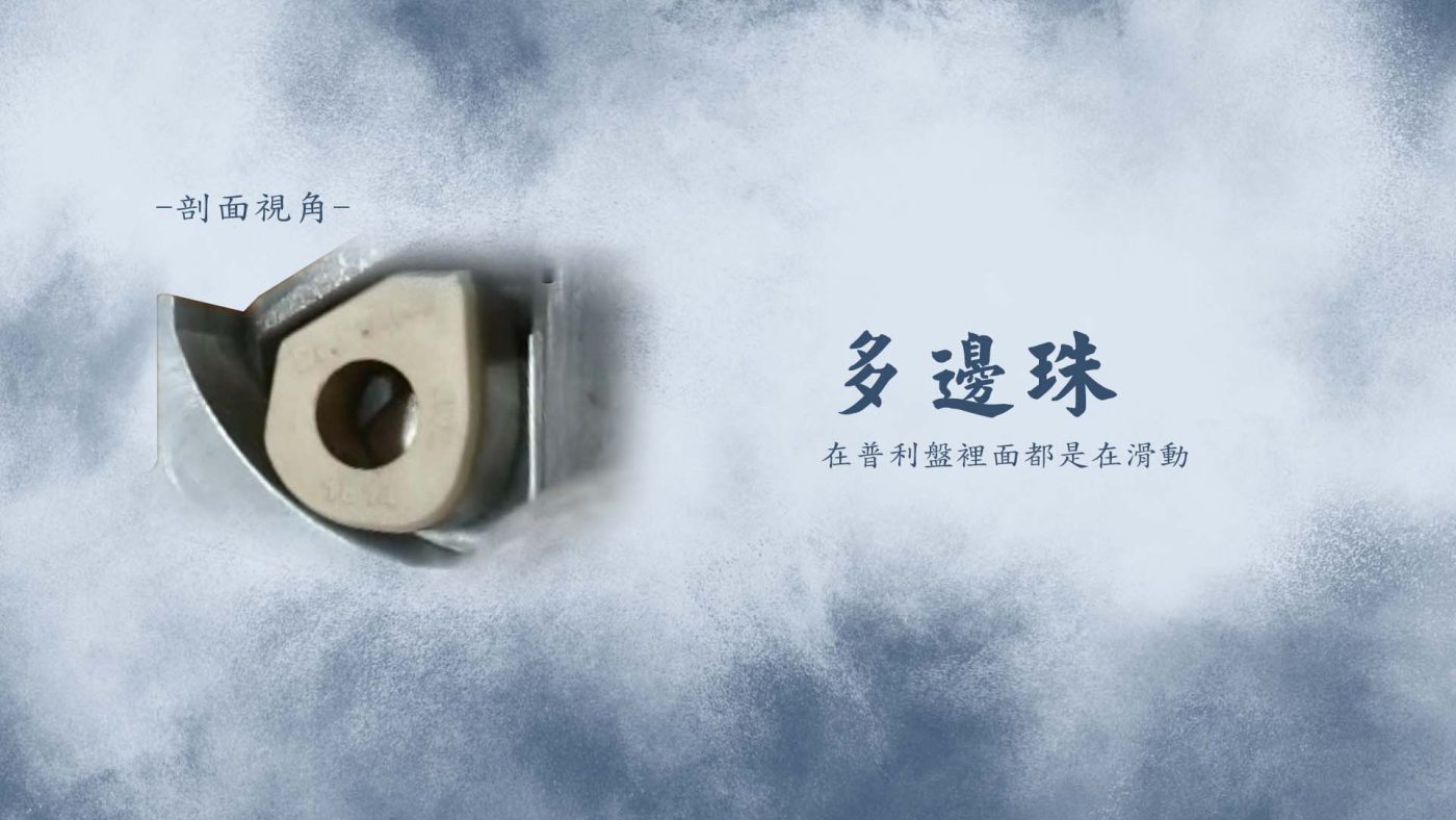 多邊珠優點 - 多邊珠作動始終在普利盤中滑動